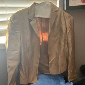 Ann Taylor Women's Light Tan Blazer - Tailored Single-Breasted Jacket